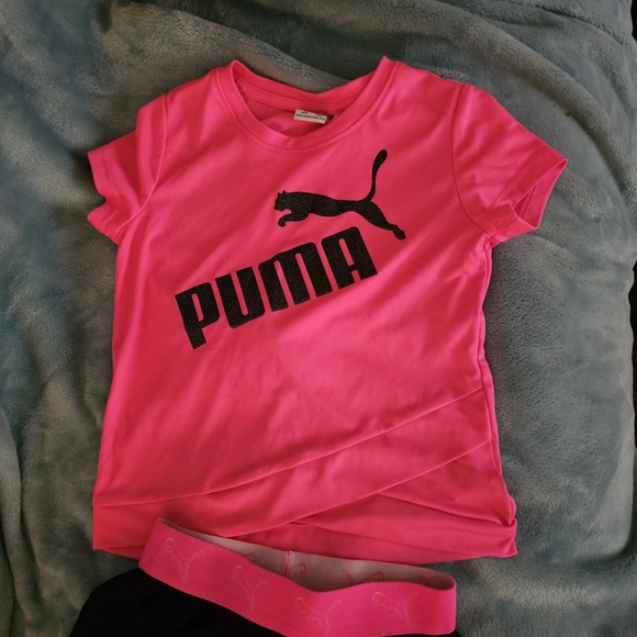 Puma Kids Two Piece Set - Neon Pink and Black - Picture 2 of 8